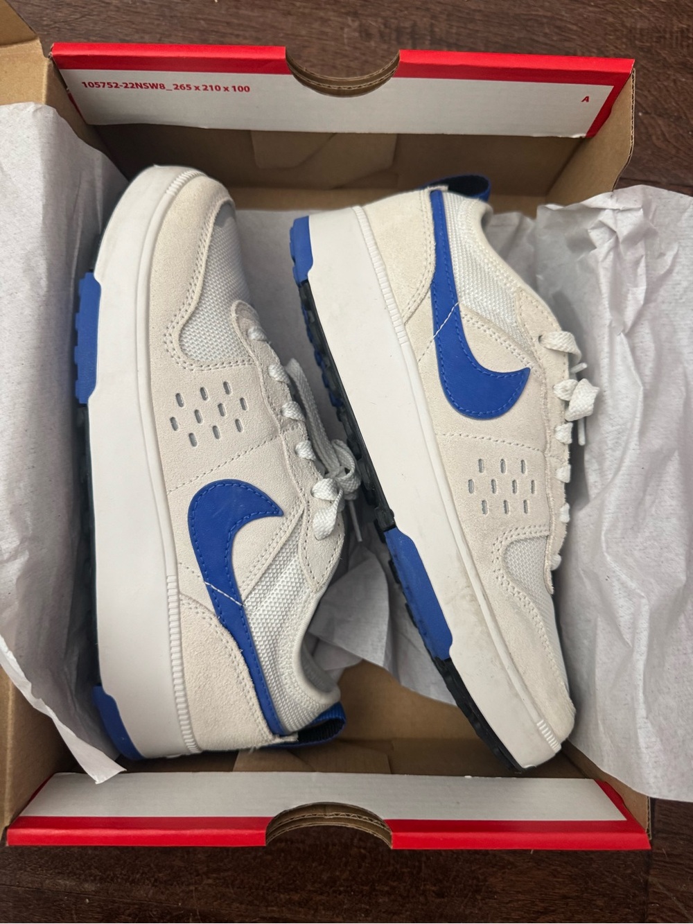 Nike kids Cream & Blue Low-Top Sneakers